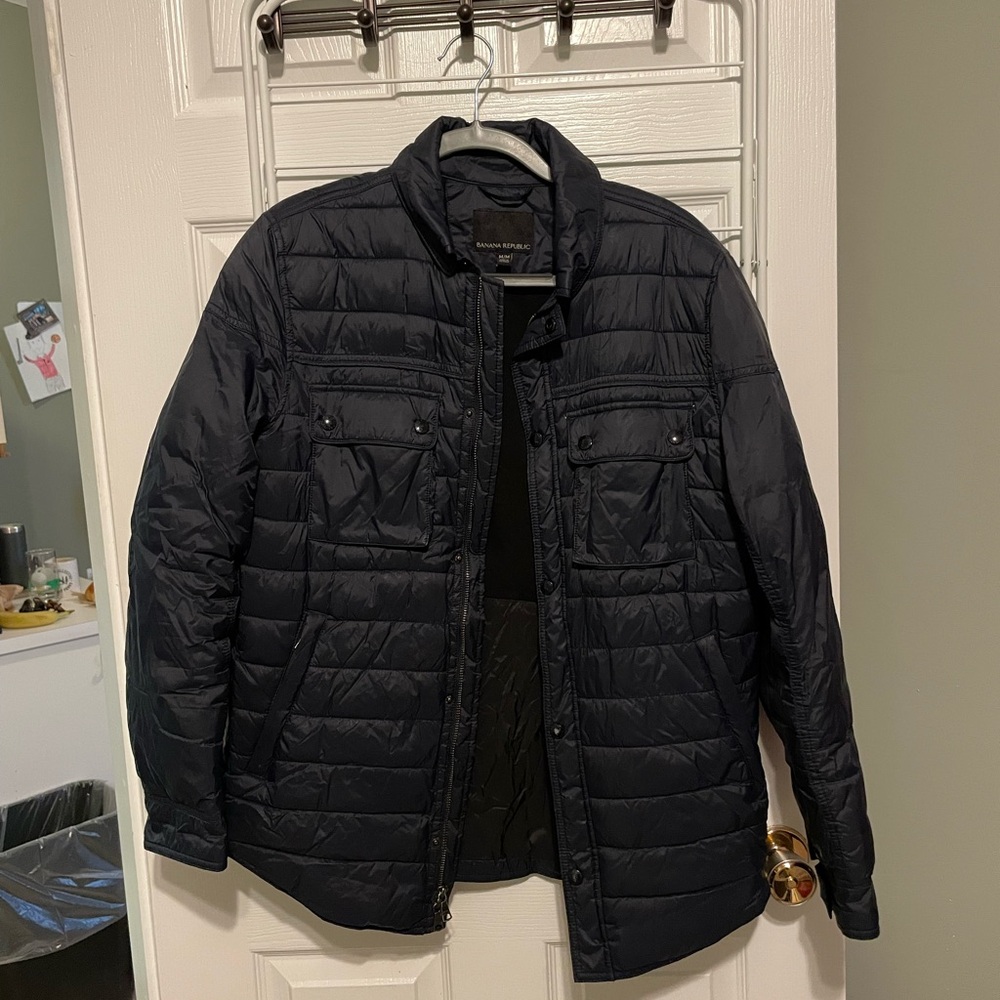 Banana Republic Navy Primaloft Quilted Puffer Shirt Jacket - Picture 3 of 12